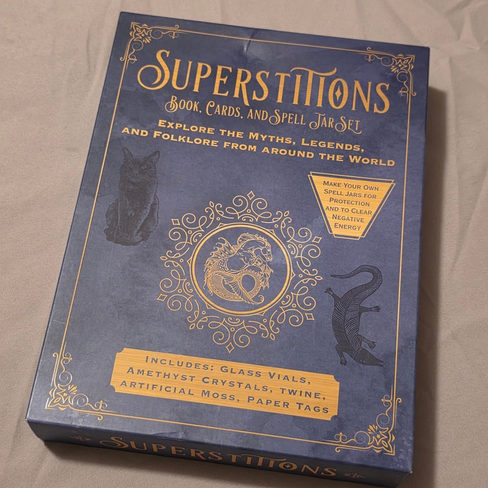 Superstitions Book Cards and Spell Jar Set Wellfleet Press 9781532554049 NEW